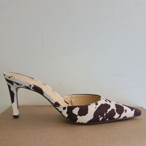 New JESSICA SIMPSON 8M Animal Print Cow Leopard MULES HEELS